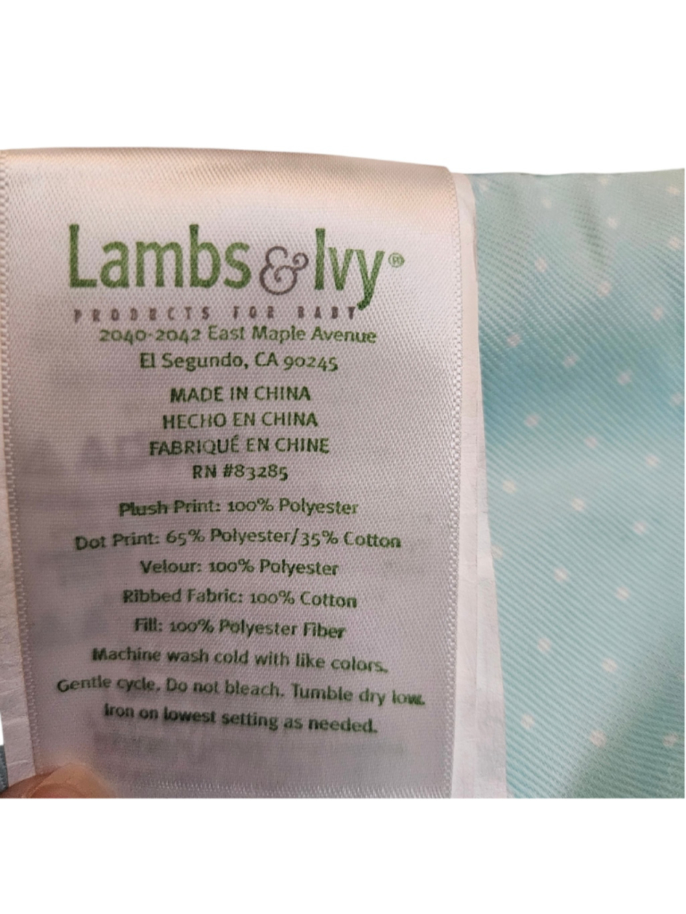 Lambs & Ivy Blue Giraffe Hanging Diaper Caddy Nursery Crib Organizer - Picture 7 of 7